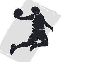 Basketball player jumping to catch a ball vector