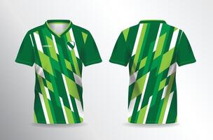 Green abstract soccer jersey template, front and back view vector