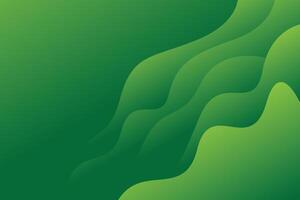 Green background with waves and waves vector