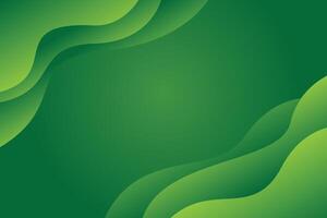 Green abstract background with waves vector