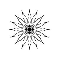 Black and White Sunburst Pattern Decorative Symmetrical Design for Abstract Art vector