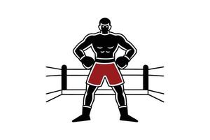 Dynamic Fighter Silhouette Bold Boxer Illustration for Martial Arts and Athletic Graphics vector