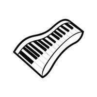 Wavy Piano Keyboard Elegant Black and White Design for Musical and Artistic Themes vector