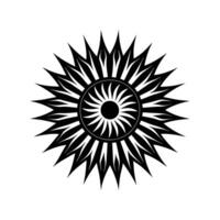 Decorative Symmetrical Sunburst Black and White Abstract Design for Artistic Projects vector