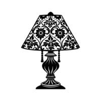 Vintage Floral Lamp Illustration Elegant Table Lamp with Intricate Patterns for Home Decor vector