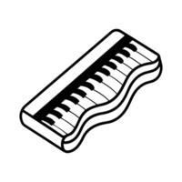 Musical Keyboard Creative Wavy Piano Design in Black and White for Artistic Graphics vector