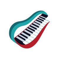 Colorful Wavy Piano Keyboard Vibrant Design for Artistic and Musical Expression vector