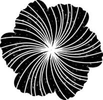 a black and white flower with a swirl pattern vector