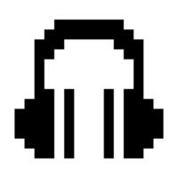 Headphones in 8bit pixel art style. icon retro style. vector