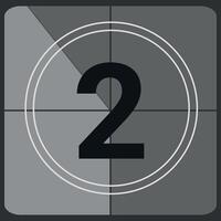 Retro cinema countdown background. Movie timer counter vector