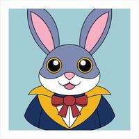 A cartoon rabbit wearing a suit and tie vector