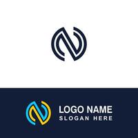 Unique N logo with a circle concept. vector