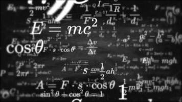 Mathematics and physics formula equation dynamically animate on a school blackboard, animation complex equations and scientific concepts. video