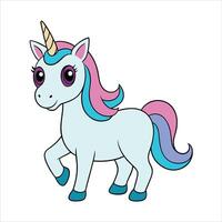 Cute unicorn cartoon illustration vector