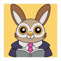 A cartoon rabbit wearing a suit and tie vector