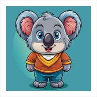 Cartoon koala bear in a sweater vector
