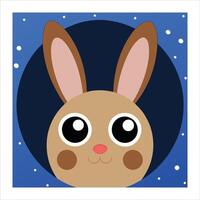 A cartoon bunny with big eyes and a big nose vector
