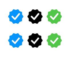 Verified Check Mark Circle And Badge Set vector