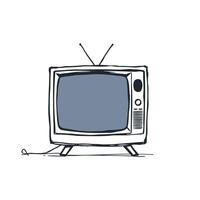 Minimalistic Art of a Retro CRT Television Perfect for Digital Projects vector