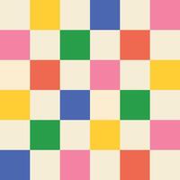 Checkerboard background. Geometric pastel square texture in vintage y2k style. Hippie 70s pattern. Plaid pattern background. vector