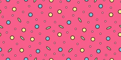 Seamless background with cake sprinkles. Pink donut glaze, sweet cake, donut confetti texture. Background design for posters, flyers, cards, and covers. Pattern for parties, birthdays, invitations. vector