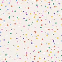 Seamless confetti pattern with dots. Rainbow bolts. Carnival background for the holiday. Abstract colorful splatter. For print templates or textiles. vector