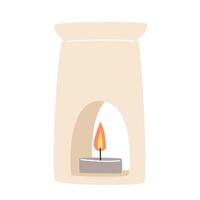 Minimalist beige aroma lamp with a simple design vector