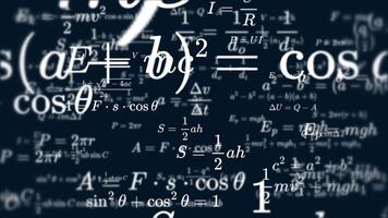 Mathematics and physics formula equation dynamically animate background with alpha channel, animation complex equations and scientific concepts. video
