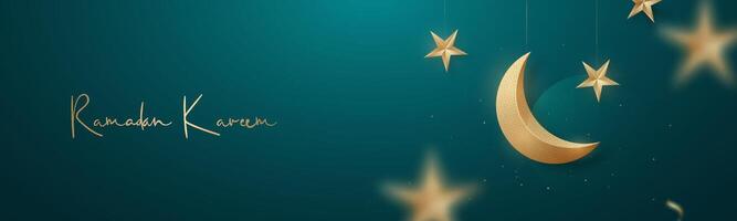 Ramadan Kareem horizontal banner. vector