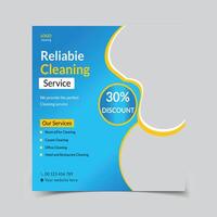 Reliable Cleaning service social media post square banner design and web banner design vector