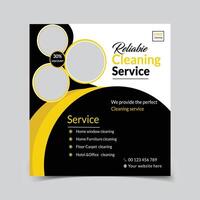 Cleaning service social media post template Design. Post Template for cleaning Service Square Flyer Template for social media, cleaning service vector