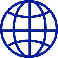 blue line of Globe world map icon vector