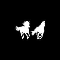 Pair Horse Silhouette, flat style, can use for Logo Gram, Art Illustration, Emblem, Pictogram, Apps, Website or Graphic Design Element vector
