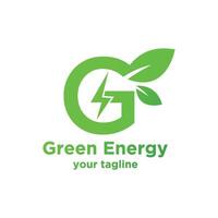 Green Energy Letter G logo design.Nature Green color isolated on White Background vector