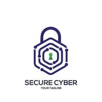 Secure Cyber Security logo design vector