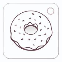 Delicious Donut Icon with a Fluffy Frosting and Sweet Coating vector
