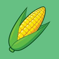 Fresh Golden Yellow Corn Cob with Detailed Kernel Texture vector