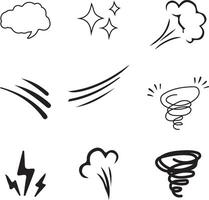 Doodle art design collection, brushes, design elements vector