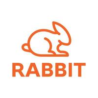 rabbit flat minimalist logo design vector