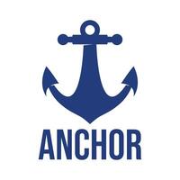 anchor flat minimalist logo design vector