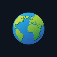 Round planet earth with continents vector