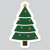 Festive Christmas Tree with Ornaments and a Shining Star vector