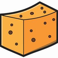 Illustration of a Block of Cheese in Bright Orange Color vector