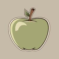 Illustration of a Green Apple on a Simple Background vector