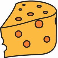 Delicious Cheese Slice Illustration with Unique Texture and Color vector