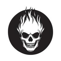 Logo Design of a Human Skull Combined with Flames in a Circular image vector