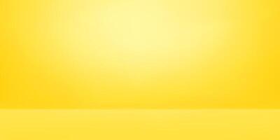 Empty yellow studio background with soft gradient lighting effect. vector