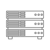 Database Server Outline Icon with black color palette in outline style. perfect for designs with a theme of cyber security and internet and device protection software vector