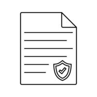 Safety Certificate Outline Icon with black color palette in outline style. perfect for designs with a theme of cyber security and internet and device protection software vector