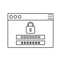 Website Security Key Outline Icon with black color palette in outline style. perfect for designs with a theme of cyber security and internet and device protection software vector